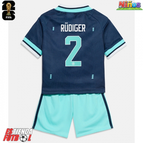 Alemania Antonio Rudiger #2 Segunda Equipación Niños Mundial 2026 Manga Corta (+ Pantalones cortos)